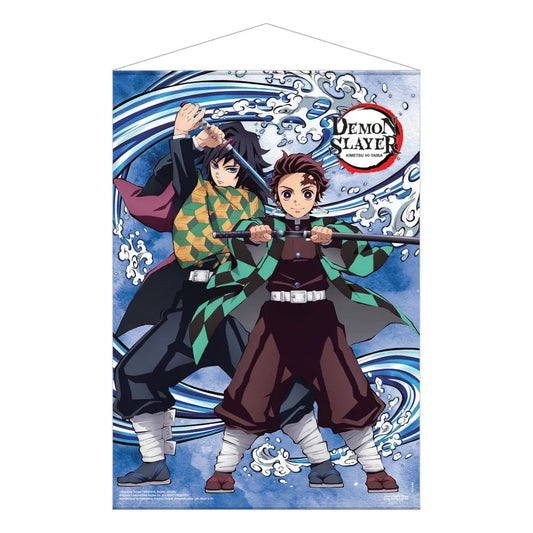 Demon Slayer: Kimetsu no Yaiba Wandrolle Tanjiro Kamado and Giyu Tomioka Water Breathing 50 x 70 cm - Smalltinytoystore