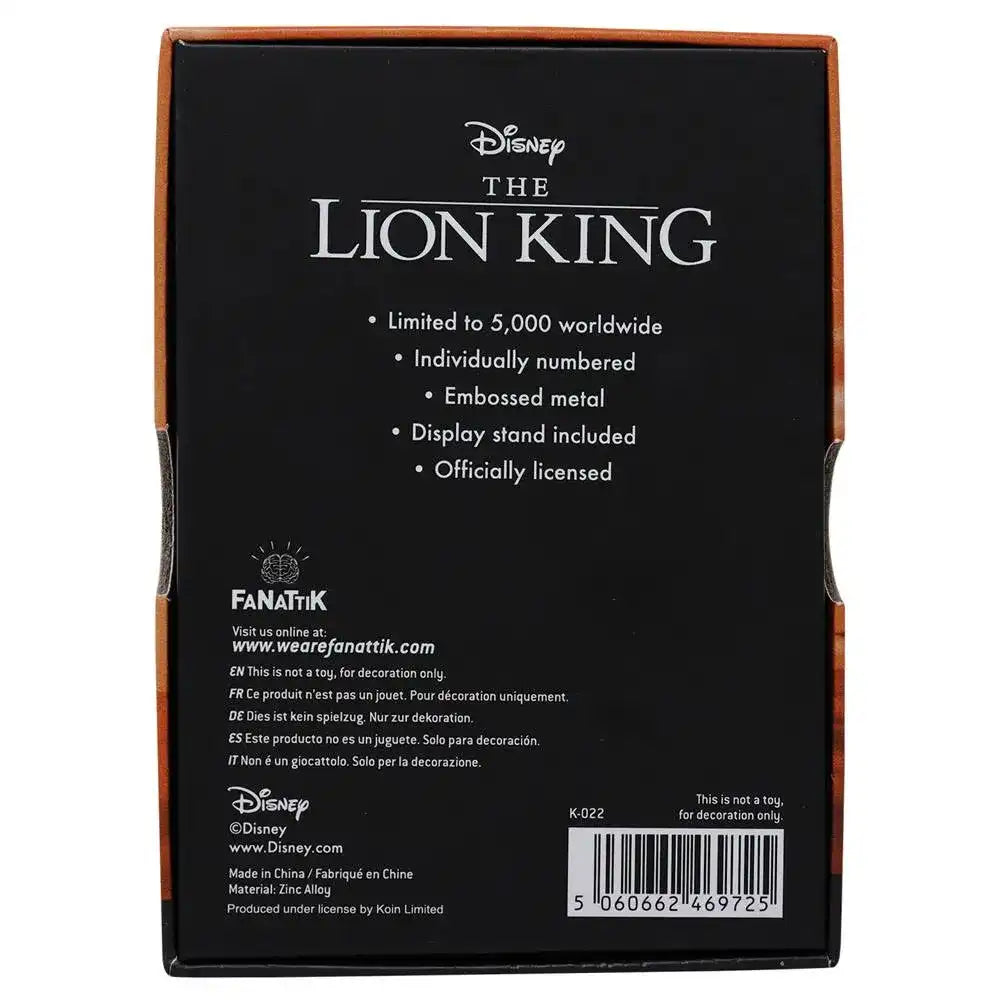 Der König der Löwen Metallbarren Limited Edition - Smalltinytoystore
