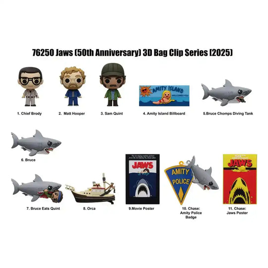 Der weiße Hai 3D PVC-Taschenanhänger 50th Anniversary Series 1 Display (24) - Smalltinytoystore
