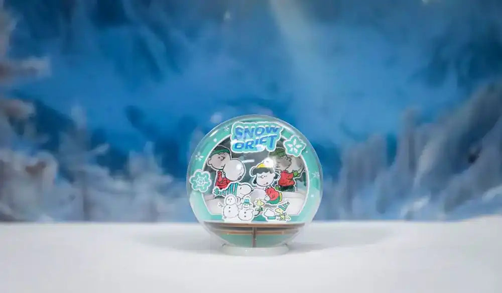 Die Peanuts Puremind Modellbausatz Wooden Theater Globe Snow Drift - Smalltinytoystore