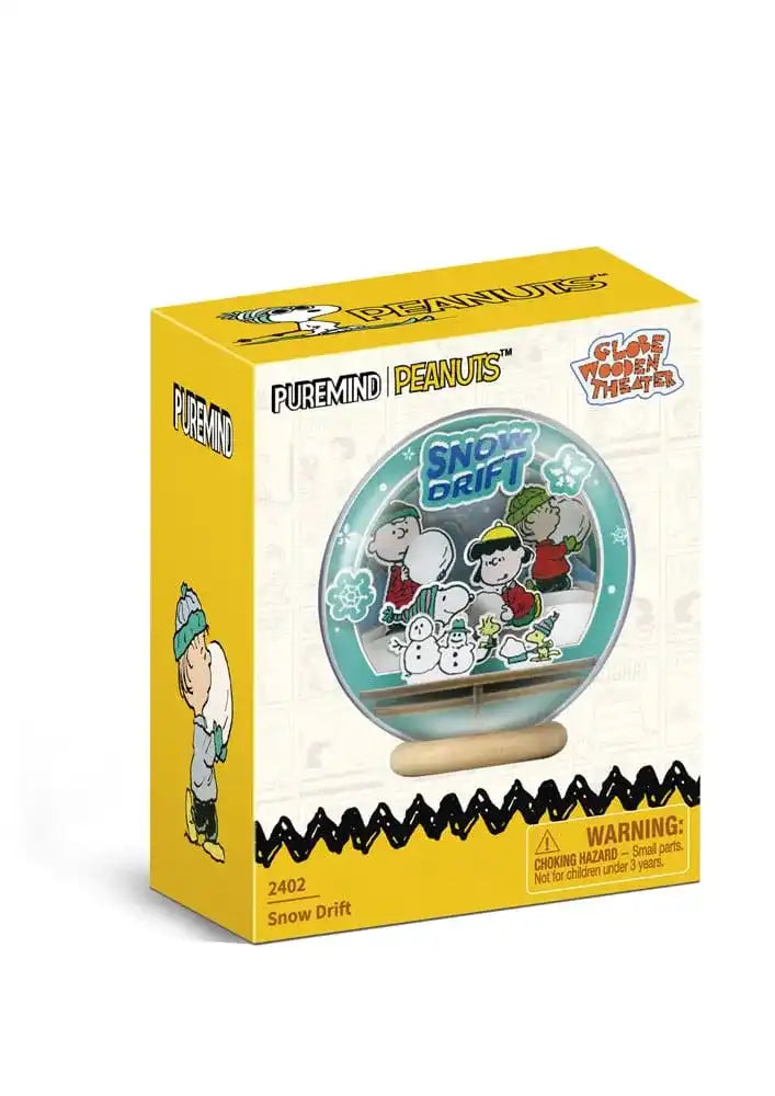 Die Peanuts Puremind Modellbausatz Wooden Theater Globe Snow Drift - Smalltinytoystore