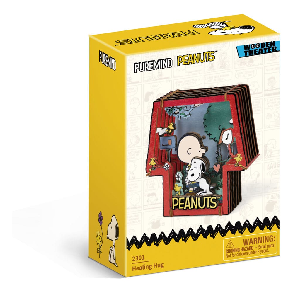 Die Peanuts Puremind Modellbausatz Wooden Theater Healing Hug - Smalltinytoystore