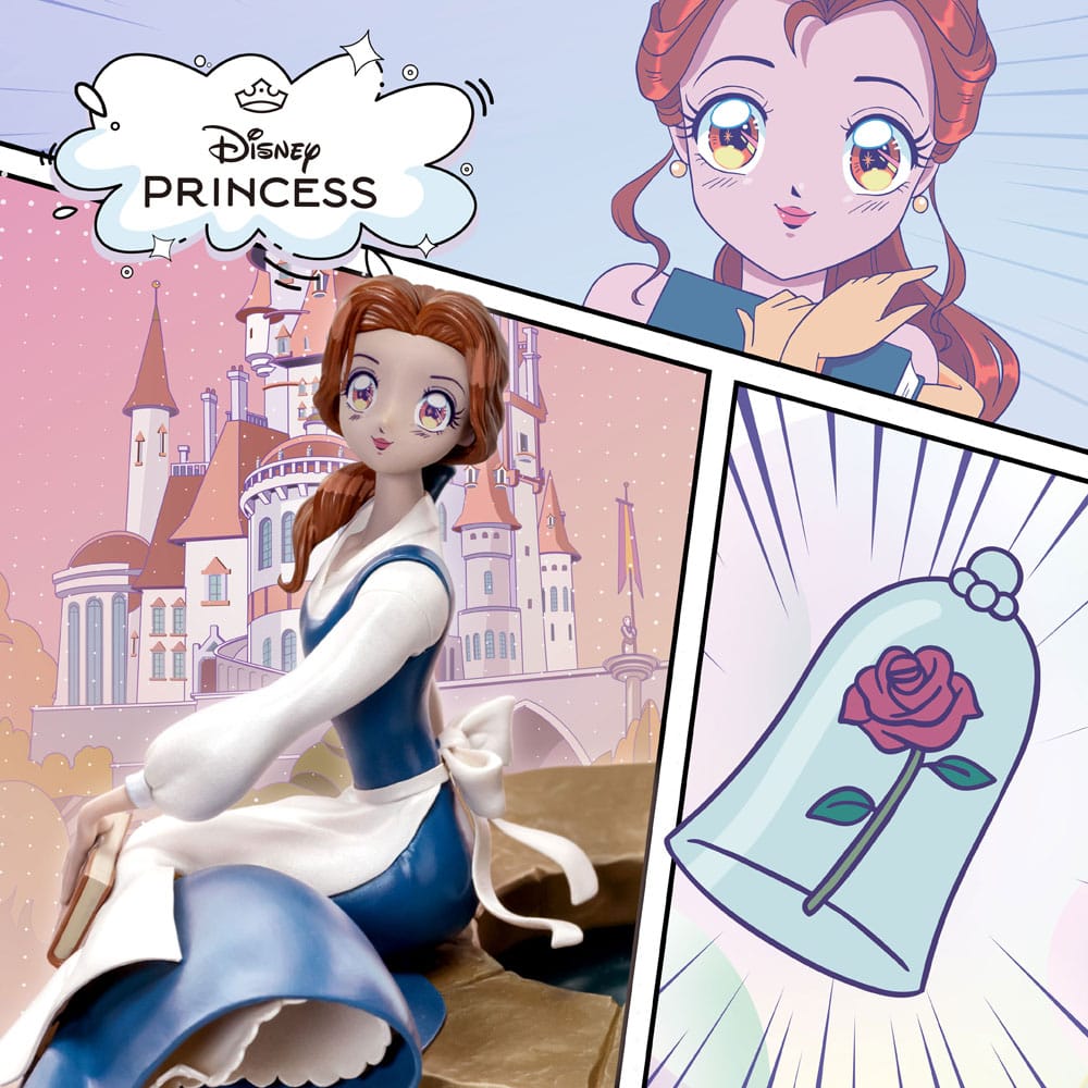 Disney Anime Princess Scale Statue Belle 15 cm - Smalltinytoystore