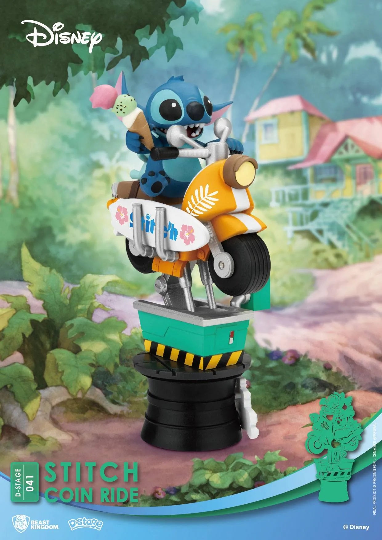 Disney D-Stage PVC Diorama Stitch Coin Ride 16 cm - Smalltinytoystore