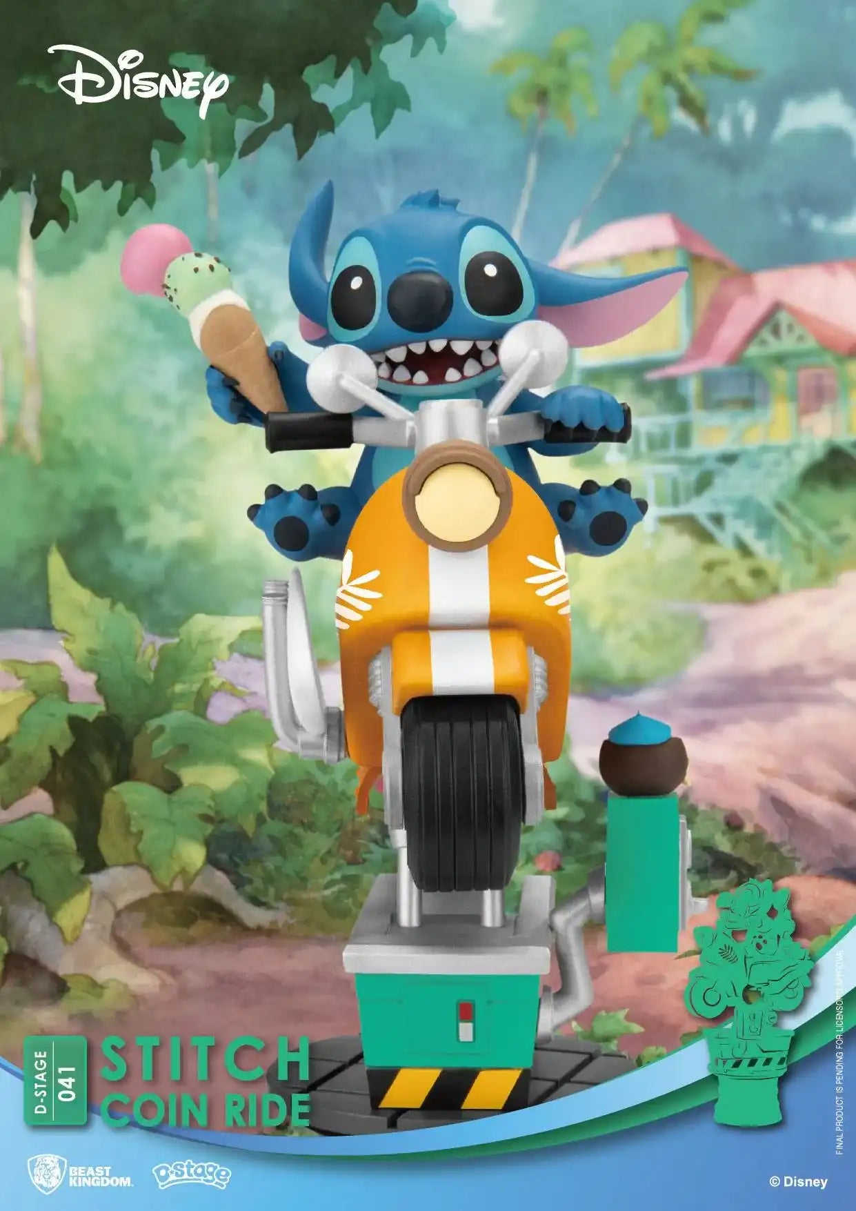 Disney D-Stage PVC Diorama Stitch Coin Ride 16 cm - Smalltinytoystore