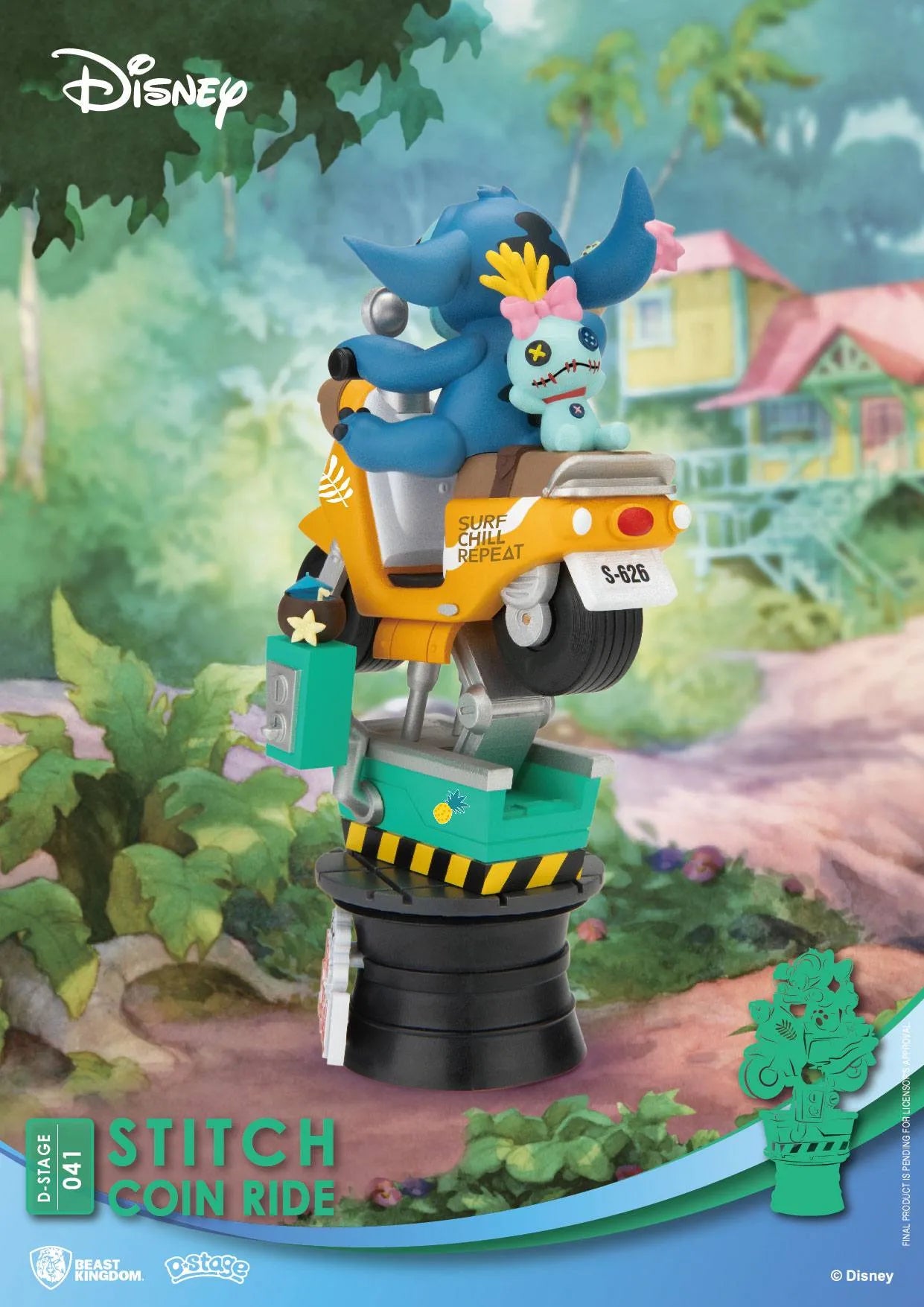 Disney D-Stage PVC Diorama Stitch Coin Ride 16 cm - Smalltinytoystore