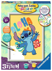 Disney Malen nach Zahlen Malset Aloha Stitch 18 x 24 cm *Deutsche Version* - Smalltinytoystore