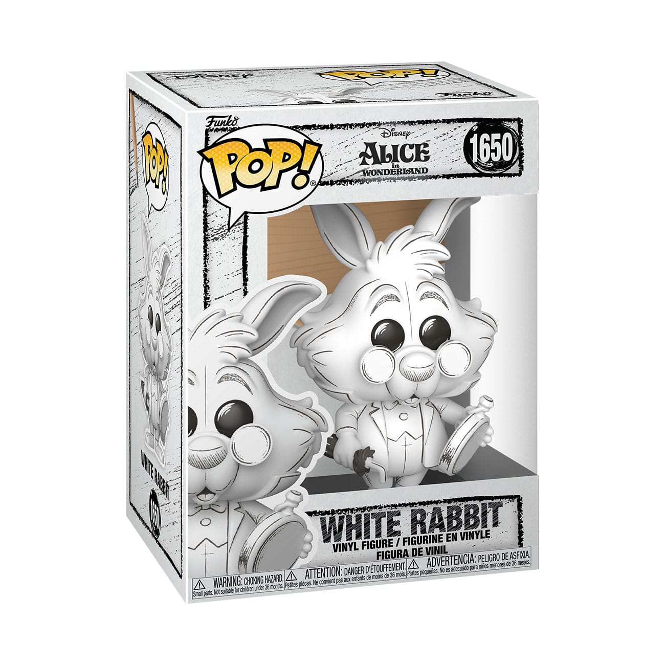 Disney POP! Vinyl Figur Sketched- White Rabbit 9 cm - Smalltinytoystore