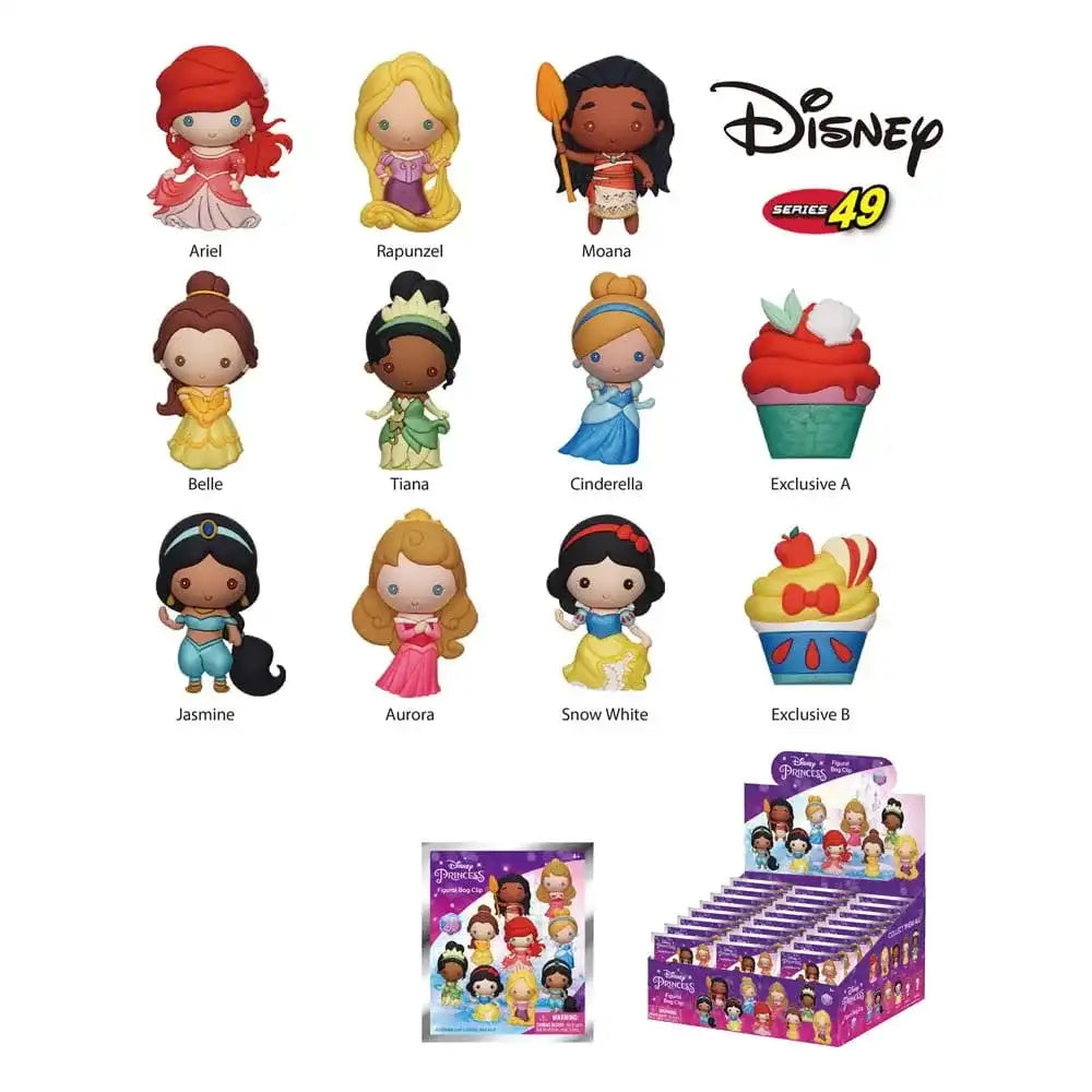 Disney Princess 3D PVC-Taschenanhänger Display (24) - Smalltinytoystore