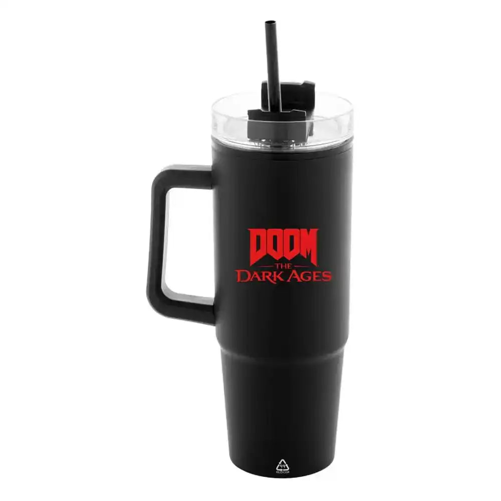 Doom The Dark Ages Thermobecher mit Trinkhalm Shield 1180 ml - Smalltinytoystore