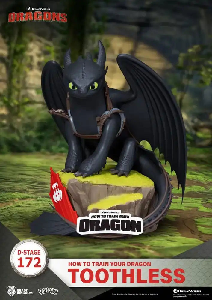 Drachenzähmen leicht gemacht D-Stage PVC Diorama Ohnezahn Statue 14 cm - Smalltinytoystore