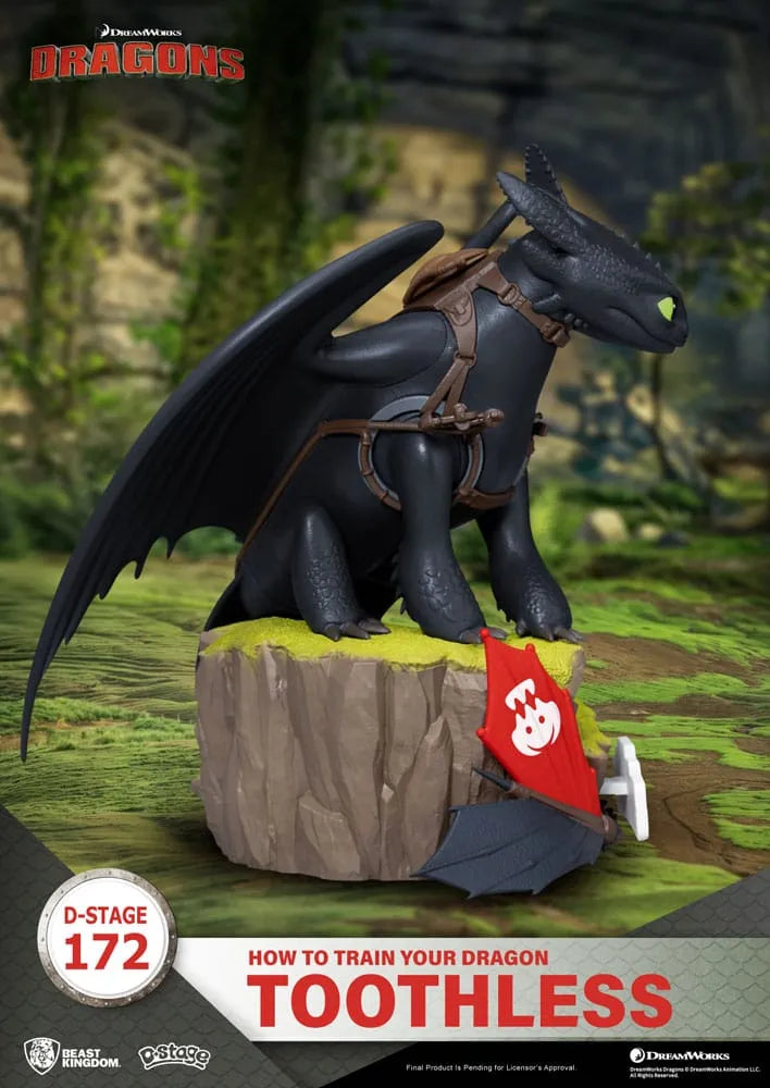 Drachenzähmen leicht gemacht D-Stage PVC Diorama Ohnezahn Statue 14 cm - Smalltinytoystore