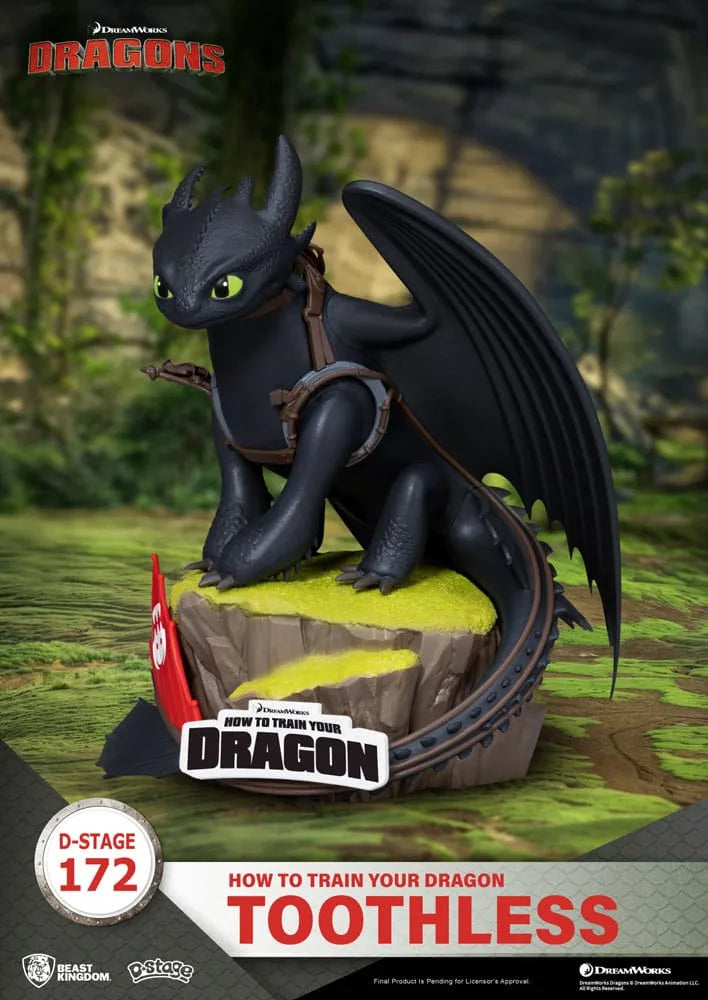Drachenzähmen leicht gemacht D-Stage PVC Diorama Ohnezahn Statue 14 cm - Smalltinytoystore