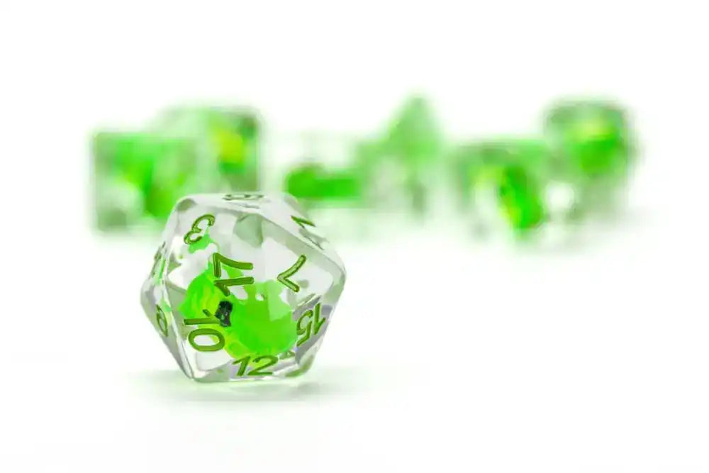 Dragon Storm Inclusion Würfel Set Green Dragon (7) - Smalltinytoystore