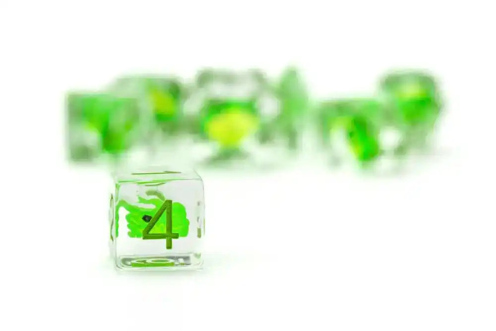 Dragon Storm Inclusion Würfel Set Green Dragon (7) - Smalltinytoystore