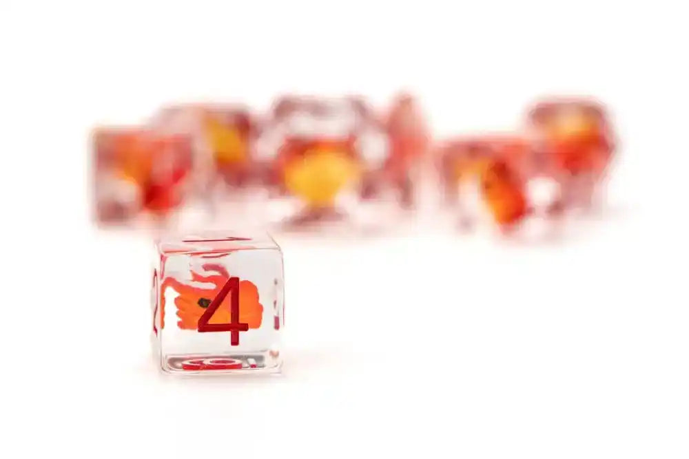 Dragon Storm Inclusion Würfel Set Red Dragon (7) - Smalltinytoystore