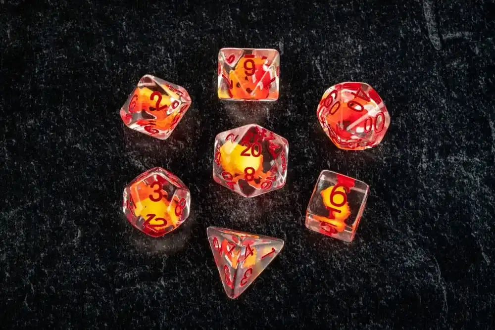 Dragon Storm Inclusion Würfel Set Red Dragon (7) - Smalltinytoystore