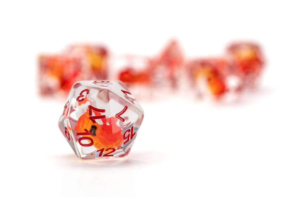 Dragon Storm Inclusion Würfel Set Red Dragon (7) - Smalltinytoystore