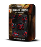 Dragon Storm Sharp Edge Silicone Würfel Set Black Dragon Scales (7) - Smalltinytoystore
