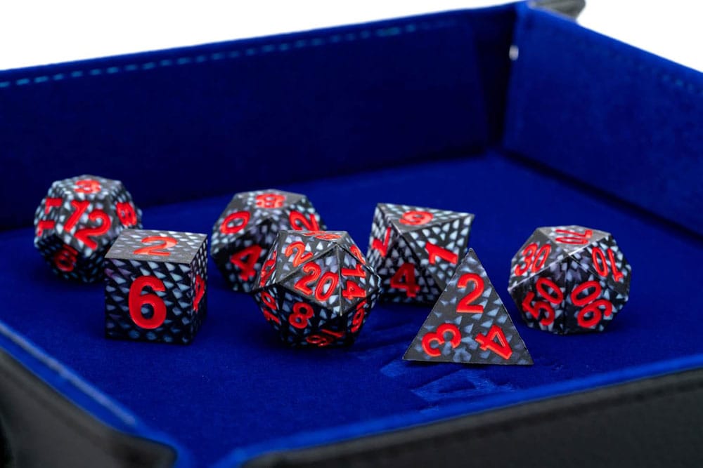 Dragon Storm Sharp Edge Silicone Würfel Set Black Dragon Scales (7) - Smalltinytoystore