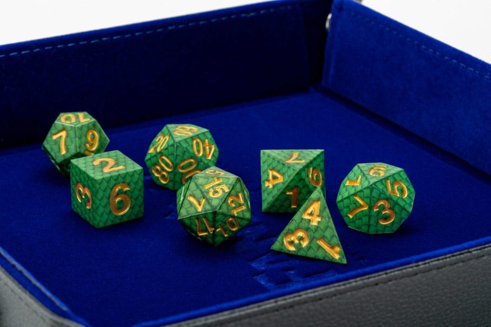 Dragon Storm Sharp Edge Silicone Würfel Set Green Dragon Scales (7) - Smalltinytoystore