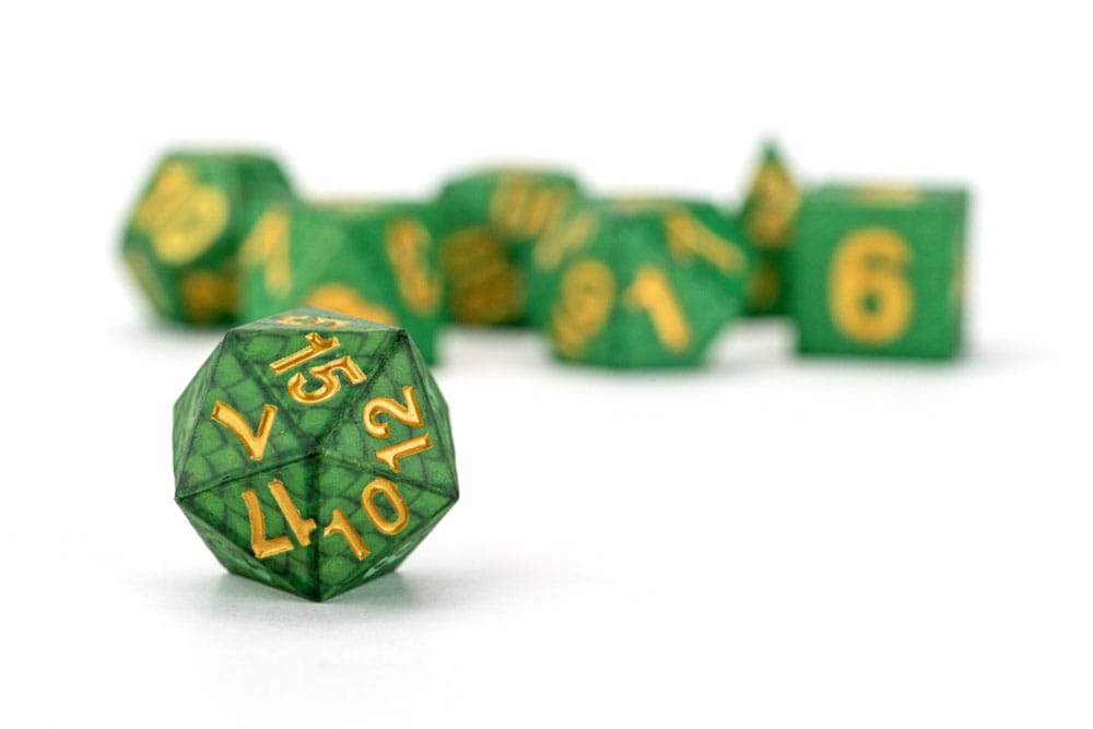 Dragon Storm Sharp Edge Silicone Würfel Set Green Dragon Scales (7) - Smalltinytoystore