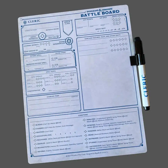 Dungeons & Dragons Battle Board Kampfbretttafel Geistlicher (Cleric)