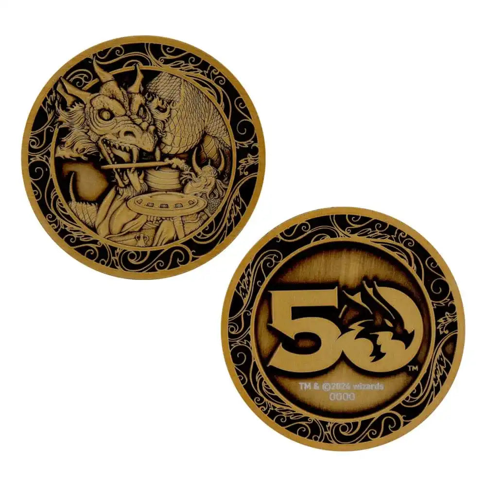 Dungeons & Dragons Sammelmünze 50th Anniversary Antique Gold Edition 4 cm - Smalltinytoystore