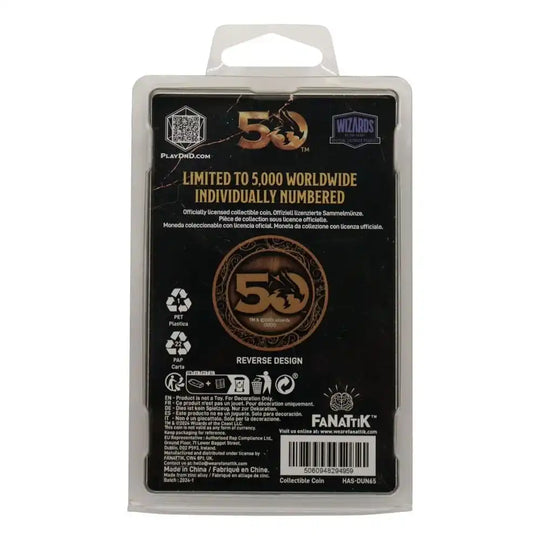 Dungeons & Dragons Sammelmünze 50th Anniversary Antique Gold Edition 4 cm - Smalltinytoystore