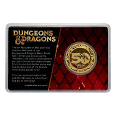 Dungeons & Dragons Sammelmünze 50th Anniversary with Colour Print 24k Gold Plated Edition 4 cm - Smalltinytoystore