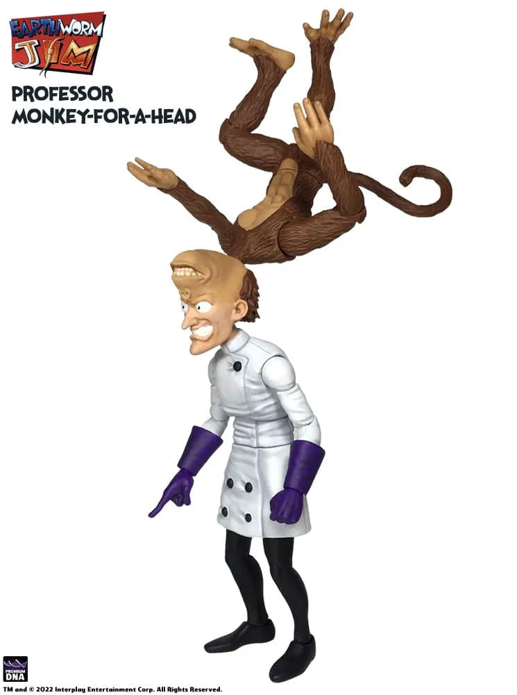 Earthworm Jim Actionfigur Wave 1: Professor Monkey-For-A-Head 28 cm - Smalltinytoystore
