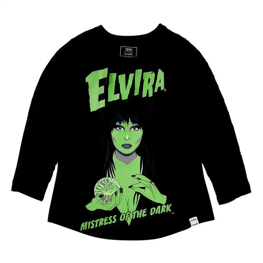 Elivira by Loungefly Tee T-Shirt Unisex Shirred Raglan Größe M - Smalltinytoystore