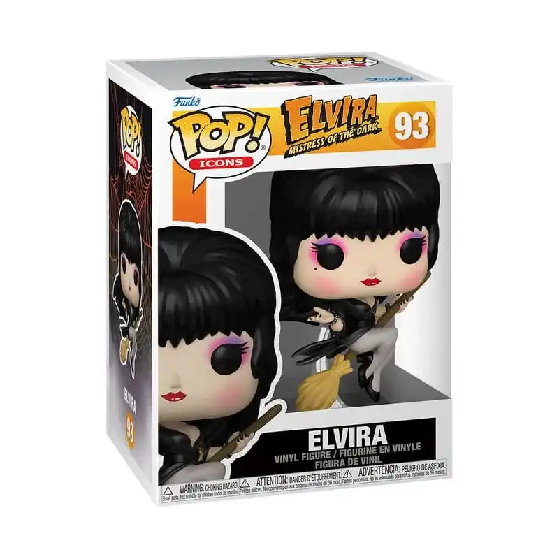 Elvira POP! Icons Vinyl Figur Elvira Broom 9 cm - Smalltinytoystore