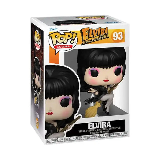 Elvira POP! Icons Vinyl Figur Elvira Broom 9 cm - Smalltinytoystore