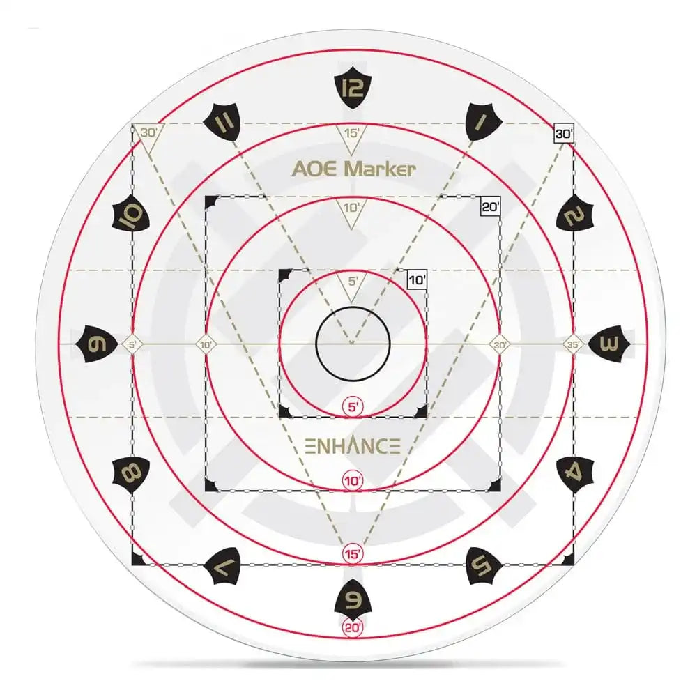 Enhance RPG Series 30ft Spell AoE Damage Template - Smalltinytoystore