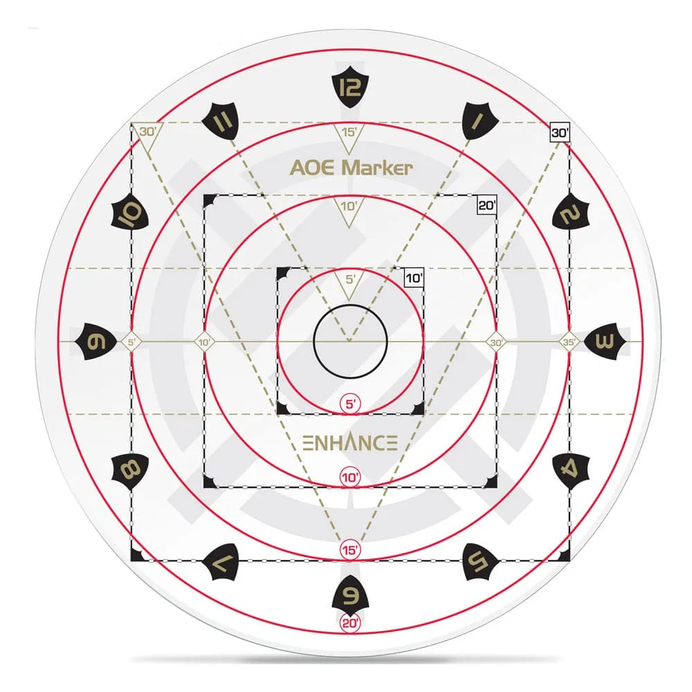Enhance RPG Series 30ft Spell AoE Damage Template - Smalltinytoystore