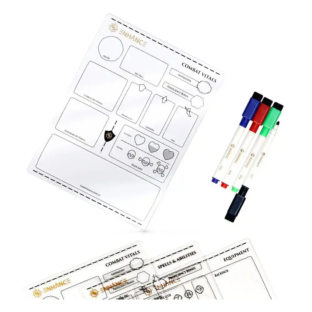 Enhance RPG Series Acryl Charakterbögen Set *Englische Version* - Smalltinytoystore
