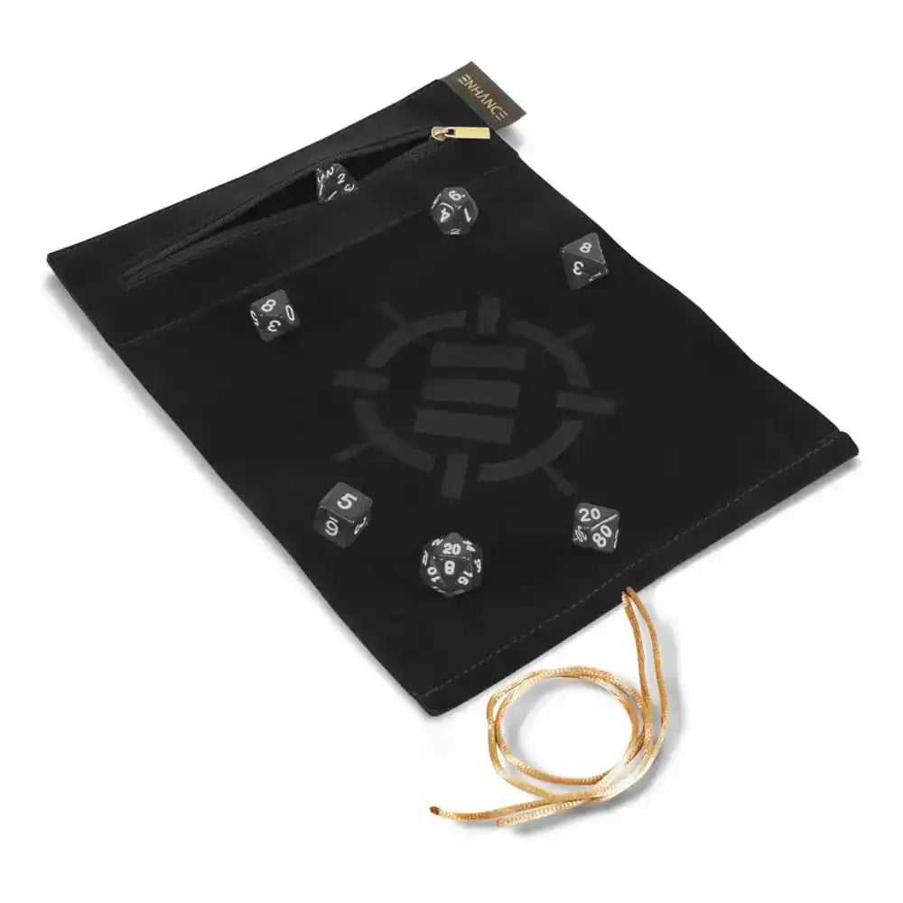 Enhance Tabletop Roll on a Scroll Würfeltasche mit Würfel Black - Smalltinytoystore