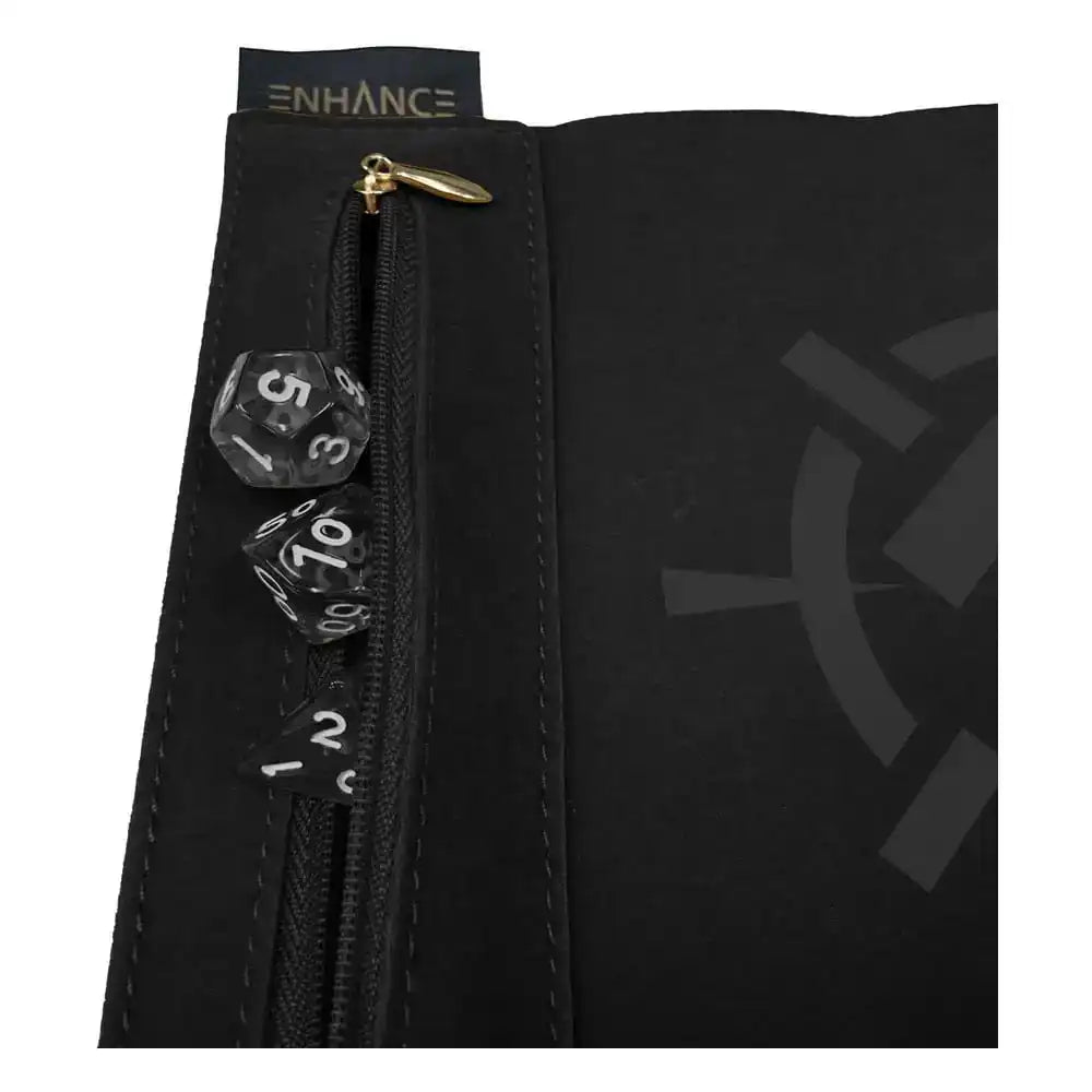 Enhance Tabletop Roll on a Scroll Würfeltasche mit Würfel Black - Smalltinytoystore