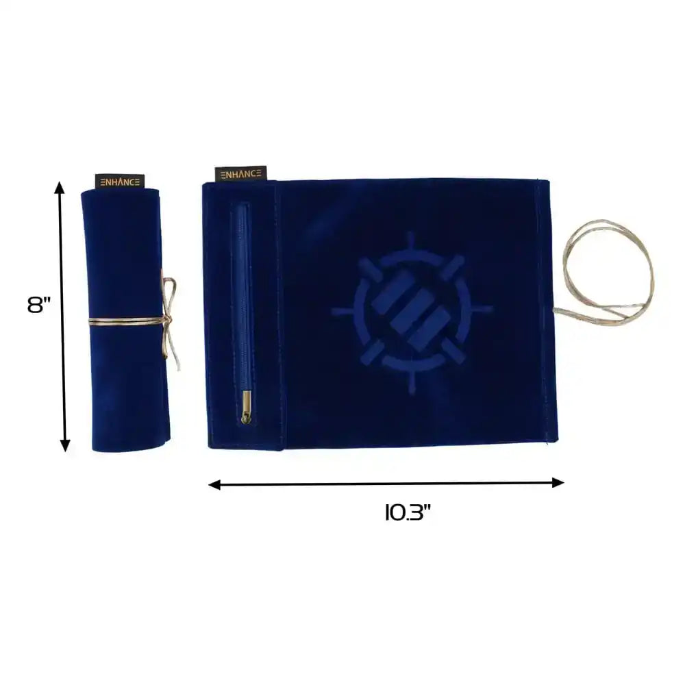 Enhance Tabletop Roll on a Scroll Würfeltasche mit Würfel Blau - Smalltinytoystore