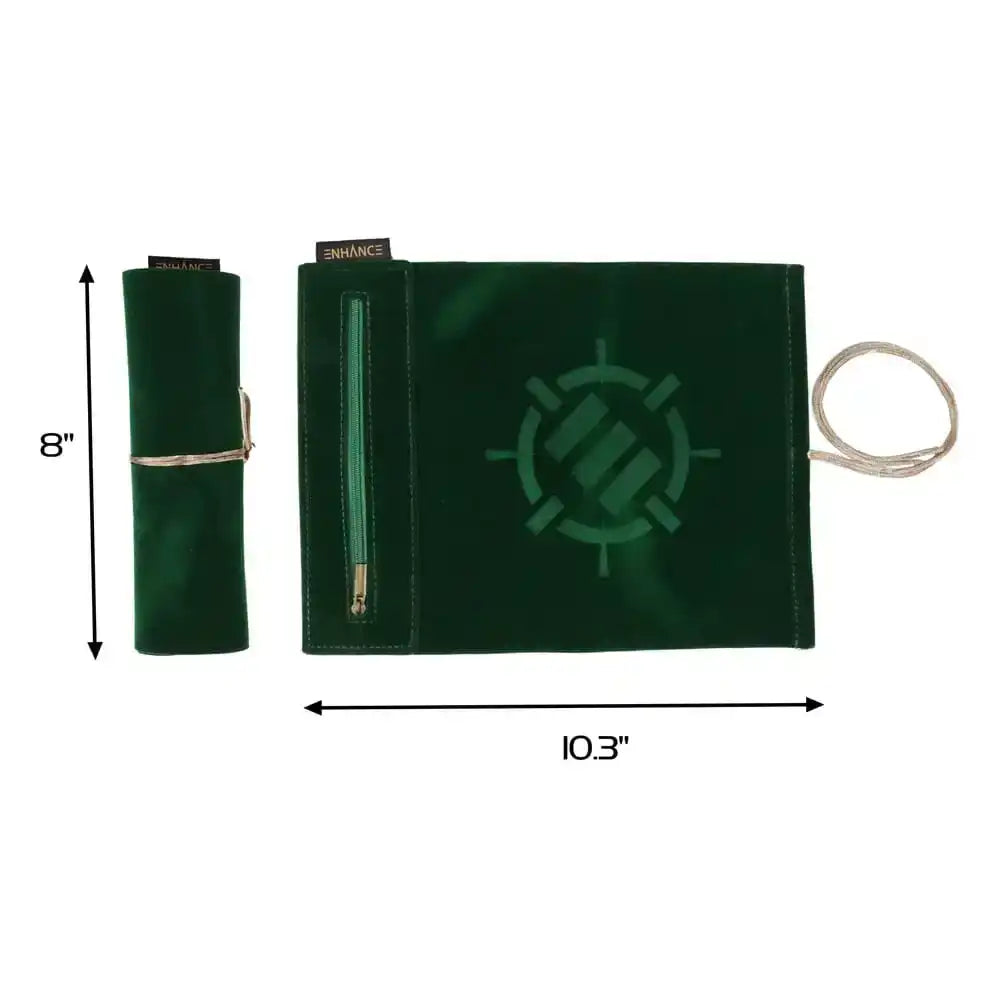 Enhance Tabletop Roll on a Scroll Würfeltasche mit Würfel Grün - Smalltinytoystore