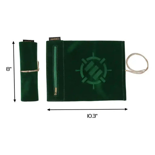 Enhance Tabletop Roll on a Scroll Würfeltasche mit Würfel Grün - Smalltinytoystore