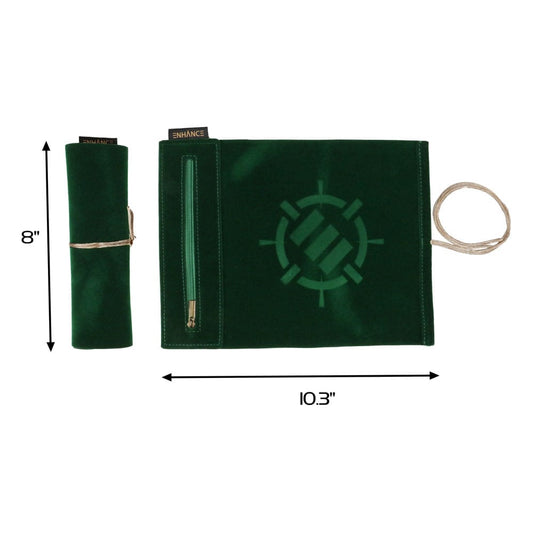 Enhance Tabletop Roll on a Scroll Würfeltasche mit Würfel Grün - Smalltinytoystore