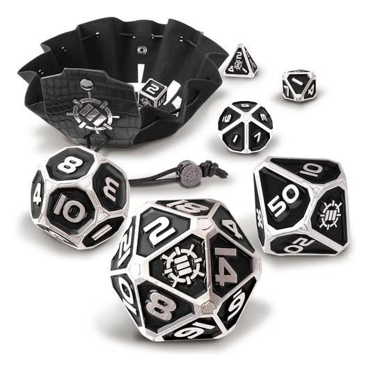 Enhance Tabletop Series Metall RPG Würfel Set Black (7) - Smalltinytoystore