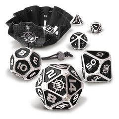 Enhance Tabletop Series Metall RPG Würfel Set Black (7) - Smalltinytoystore