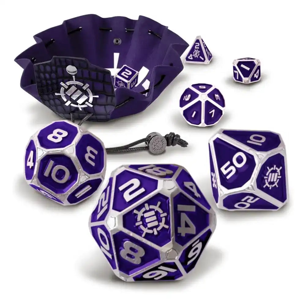 Enhance Tabletop Series Metall RPG Würfel Set Purple (7) - Smalltinytoystore