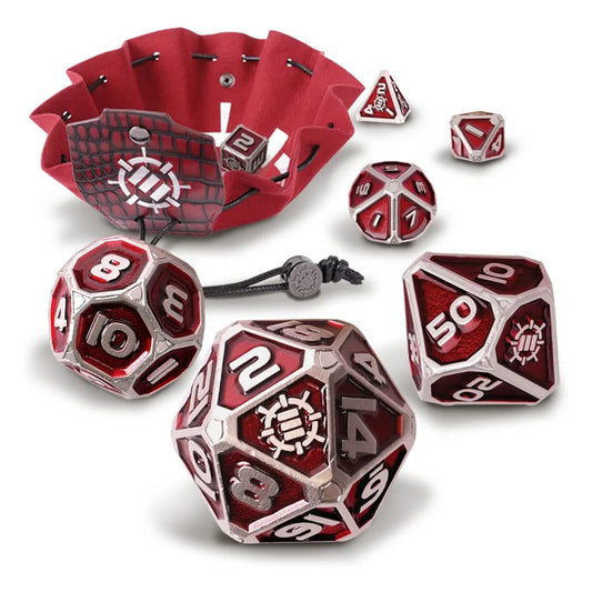 Enhance Tabletop Series Metall RPG Würfel Set Red (7) - Smalltinytoystore