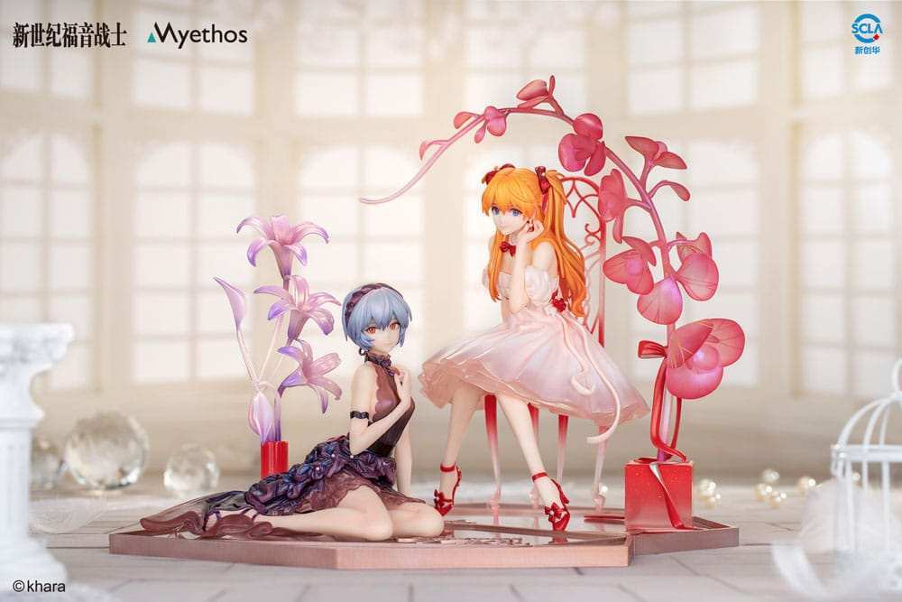 Evangelion PVC Statue 1/7 Rei Ayanami & Asuka Shikinami Langley: Whisper of Flower Ver. Set - Smalltinytoystore