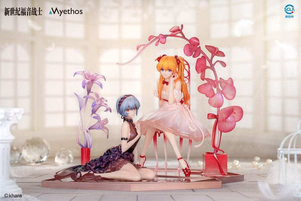 Evangelion PVC Statue 1/7 Rei Ayanami & Asuka Shikinami Langley: Whisper of Flower Ver. Set - Smalltinytoystore