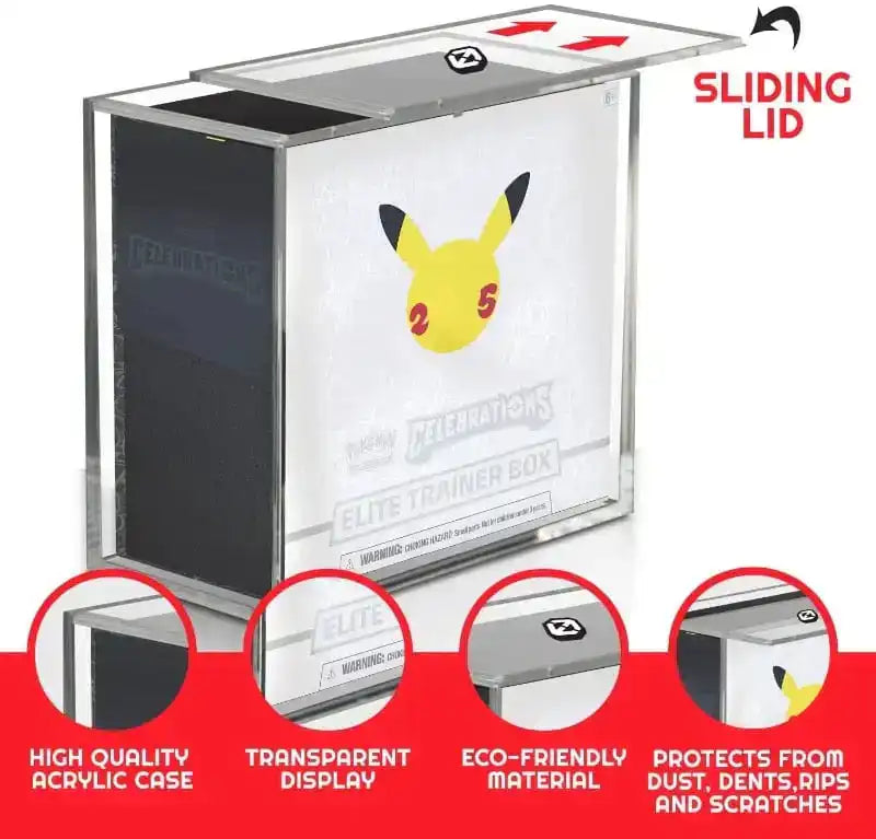 Evoretro Acryl Display Case für Booster Boxen / Elite Trainer Boxes Ver. 2 with Sliding Lid - Smalltinytoystore